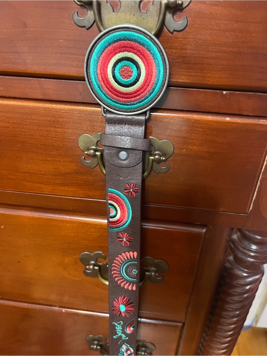 Desigual Other - Desigual women’s brown intricate unique colorful embroidered belt